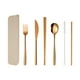 thumbnail image 2 of Juego de cubiertos de acero inoxidable 7 piezas | Cuchillo portátil Tenedor Cuchara Palillos Paja Cepillo | Utensilios de viaje compactos pulidos a espejo | Bolsa Organizadora Duradera | Picnic de, 2 of 6