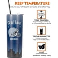 thumbnail image 5 of 20oz Dallas Skinny Tumblers EST 1960 with Lid and Straws, Travel Coffee Mug, Stainless Steel, Insulated,Classic Collection Gifts for Men Women Fans., 5 of 6