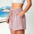 thumbnail image 4 of Elastic Waist Summer Shorts for Women 2026 Trendy Striped Cute Pajama Bottoms Y2K Beach Vacation Shorts with Pockets S, 4 of 8