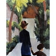 thumbnail image 3 of Macke, August 12x14 Black Modern Framed Museum Art Print Titled - Mother and Child in the Park, 3 of 5