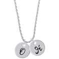 thumbnail image 1 of Delight Jewelry Silvertone Large Script Letter - O - 3/4'' Disc - Silvertone Script Initial Disc - H - Charm Necklace, 20"+3", 1 of 4