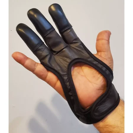 Traditional Archery Shooting 3 Finger Leather Gloves Durable Soft 3 Finger Tabs for Bowstring Release and Comfort