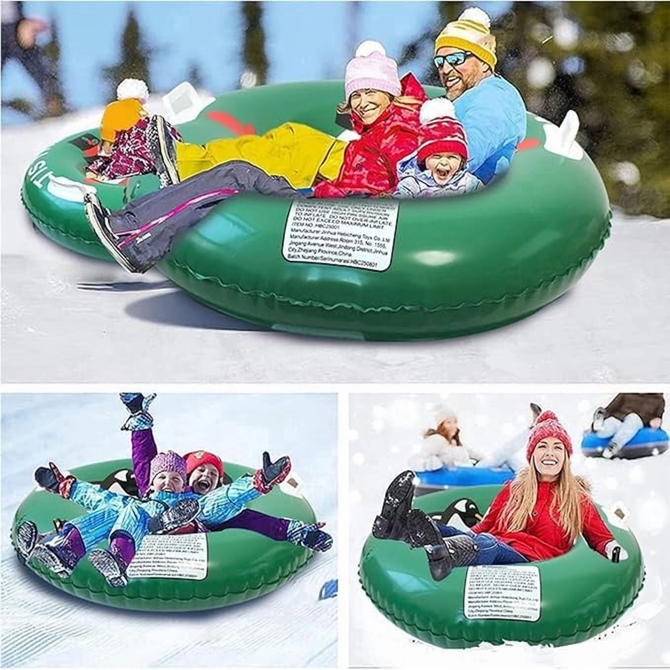 WWG Inflatable Snow Tube Sled, 31 Inch Heavy Duty Winter Sled for Kids Adults, 600 lbs Capacity with Handles, Cold-Resistant PVC for Skiing and Snow Fun, 80 cm Diameter