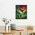 thumbnail image 3 of Nawypu  Frank Frazetta T Rex Swamp Dinosaur Science Fiction Fantasy Artwork Artist SciFi Comic Book Cover Retro Vintage Tyrannosaurus Rex Stretched Canvas Art Wall Decor, 3 of 5