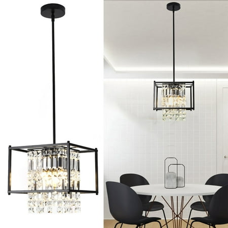 

CNCEST Industrial Ceiling Lamp Farmhouse Hanging Crystal Chandelier Pendant Light