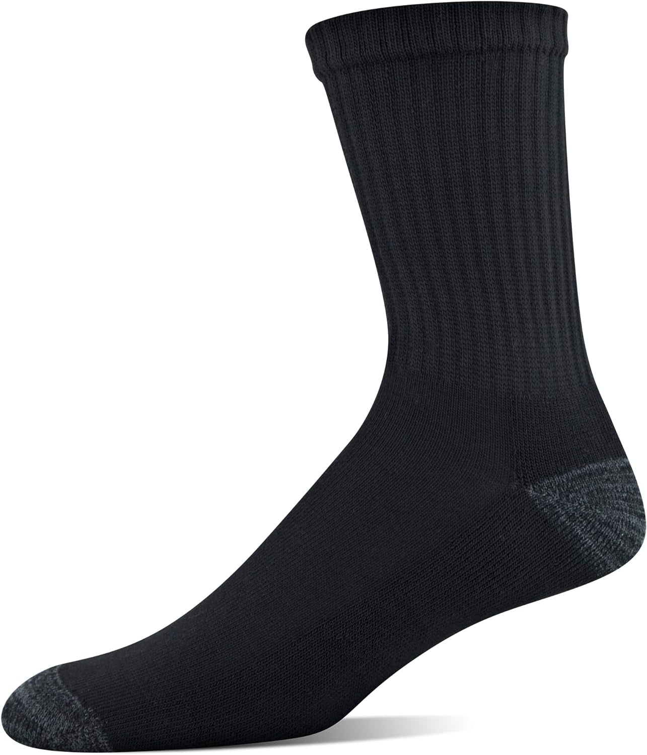 Gildan Men's Half Cushion Terry Foot Bed Mid-Crew Socks 12-Pack