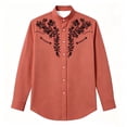 thumbnail image 4 of SRZYMJ Western Shirts for Men Cowboy Pearl Snap Long Sleeve Embroidered Country Shirts Casual Work Slim Fit Button Down Outfits, 4 of 4