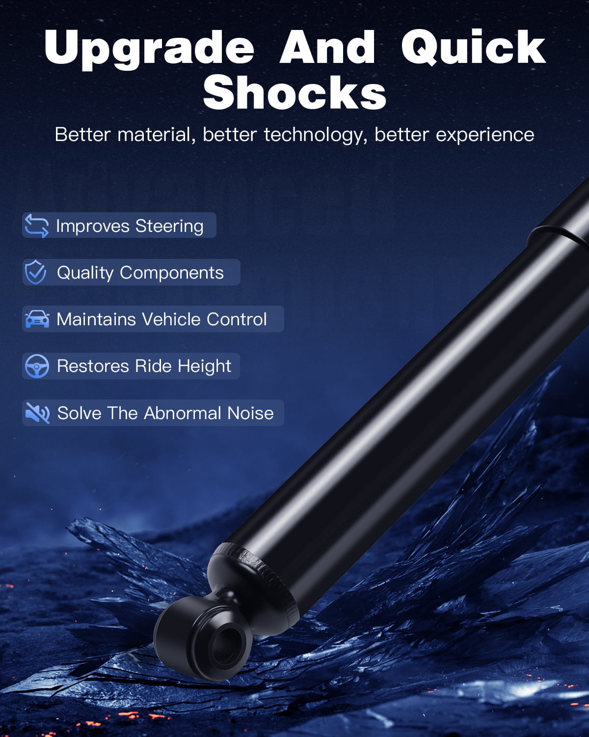 Set of 4 Shocks,ECCPP Shocks Absorbers for Nissan Fits 1998 1999 2000 2001 2002 for Nissan Frontier Front Rear Auto Shocks with 344427 37077 344429 37078 Gsa Shocks Black Shocks Amortiguadores