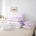 thumbnail image 6 of Feelyou Bowknot Bedding Comforter Set 7 Pieces, Purple Watercolor Bow Full Bedding Set, 6 of 8