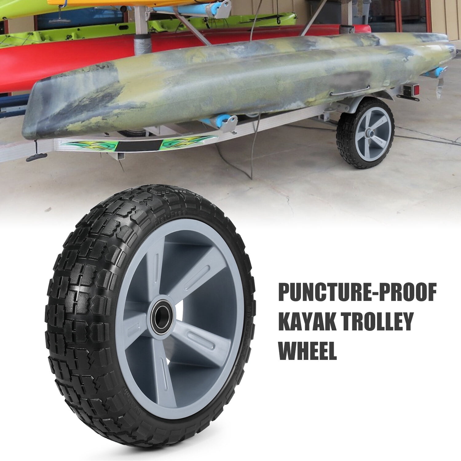 Cart 10 Inches Puncture-proof Kayak Trolley Tire Wheel For Kayak Canoe Trolley Cart Replacement Tire Wheel