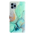 thumbnail image 4 of Allytechgroup Pattern Wallet Flip Case for iPhone 14 Pro, Premium PU Leather Kickstand Card Slots Cover Case with Wrist Strap Magnetic Clasp Shockproof Anti-Scratch Case, Green Marble, 4 of 8