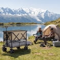 thumbnail image 3 of JIOABL 400L Double-Decker Folding Wagon Cart with 440lbs Capacity, 54" Extender, All-Terrain Wheels & Brakes, Gray, 3 of 8