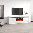 thumbnail image 3 of Granero WH-EF Fireplace TV Stand for TVs up to 90", Modern High Gloss 79" Entertainment Center, Electric Fireplace TV Media Console with Storage Cabinets, 3 of 6