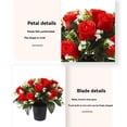 thumbnail image 6 of Artificial Cemetery Flowers for Grave, 12 Heads Artificial Roses Flowers With Pot, Memorial Day Flowers for Cemetery, Outdoor Grave Decorations, 6 of 8