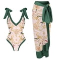 thumbnail image 1 of Traje de baño verde de una pieza para mujer con falda Vestido de playa para vacaciones Traje de baño retro Ropa de surf Verano, 1 of 7