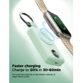 thumbnail image 3 of JOYROOM Portable Charger for Apple Watch, 2000mAh Magnetic Wireless Power Bank Fast Charger Keychain, Compatible for iWatch Series 11/10/9/8/7/6/5/SE/4/3/2/Ultra, Mint, 3 of 7