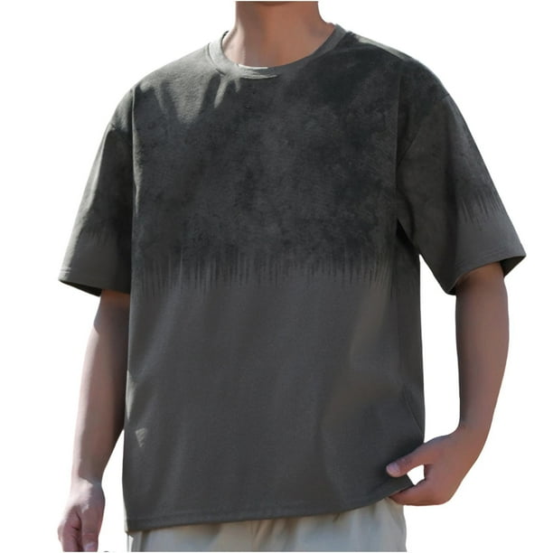 Blusas y camisas de manga corta y cuello redondo para hombre, transpirables, ajustadas, de verano, deportivas, de secado rápido, de manga corta y cuello redondo.