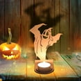 thumbnail image 4 of Beautynvta Halloween Candle Holder, Spooky Wooden Ghost Tealight Candle Holders with Shadow Scary Candle Stands Table Decor, Halloween Decorations, 4 of 5