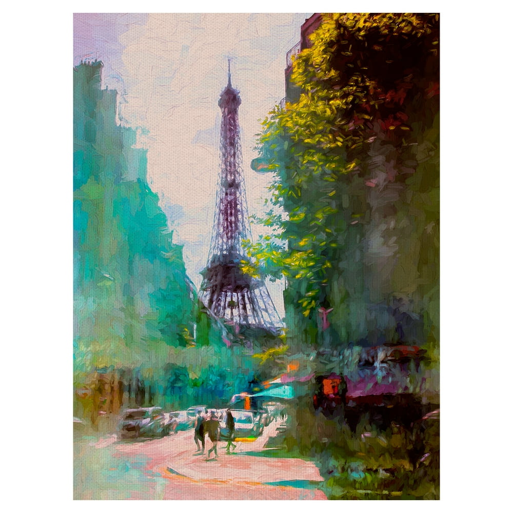 Masterpiece Art Gallery Paris Street Eiffel Tower By John Rivera Canvas