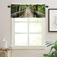 thumbnail image 2 of Window Valances Thermal Insulated Rod Pocket Curtains, Forest Retro Wooden Bridge Green Nature Path Scenery Window Treatments Valance, Privacy Tier Drapes for Living Room Bedroom, 54x18in,1 Panel, 2 of 5