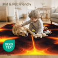 thumbnail image 4 of ODIKA 6'x9' Washable Area Rug Illusion Abstract Cracked Flow Molten Border Volcanic Optical Refined Structured for Queen Size Bedroom, Under Bed, Master Suite, Easy Care, Non-Shedding, 4 of 7
