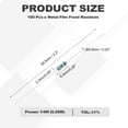thumbnail image 2 of Uxcell 100pcs 47 Ohm Resistor, 1/4W (0.25W) Metal Film Fixed Resistor, Tolerance ±1% Resistors, ROHS Certificated, 2 of 6