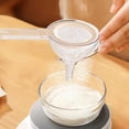 thumbnail image 1 of Filtro de malla para alimentos, embudo para alimentos con colador con mango, colador de malla, embudo de cocina para llenar botellas de leche de soja blanco, 1 of 8