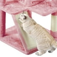 thumbnail image 3 of Yaheetech 57.5''H Cat Tree Tower Cat Tree with 2 Condos, Scratching Posts, Ramp, Pink, 3 of 10