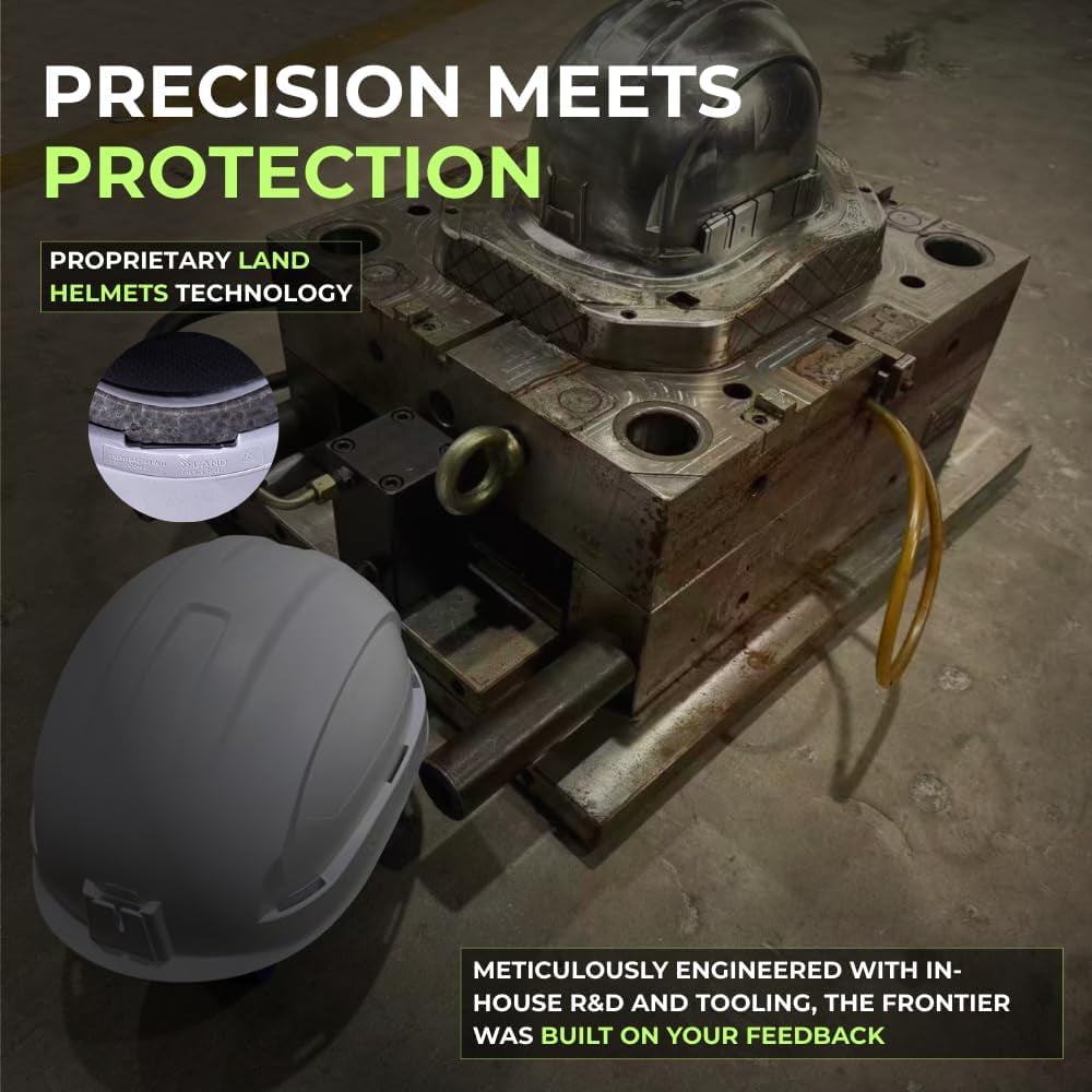 Land Helmets Frontier Type 2 Class C Vented Safety Helmet - ANSI/ISEA Z89.1 Type II OSHA Compliant Hard Hat - Carbon Fiber