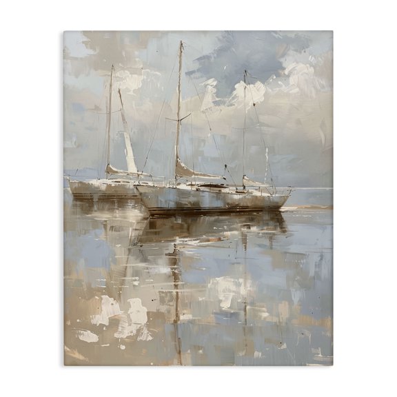 Stupell Industries Coastal Race Day Sailboats Canvas Art, 16 x 20, by Petals Prints Design