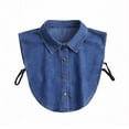 thumbnail image 3 of Women's Detachable Denim False Collar, Button Down Shirt Collar Dickey with Ties, Layering Accessory for Sweaters, Dresses, Fashion Hack to Upgrade Outfits-Blue, 3 of 9