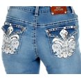 thumbnail image 2 of SEXY COUTURE Women's Rhinestone Mid Rise Boot Cut Light Wash Denim Jeans (S-517-PB), 2 of 4