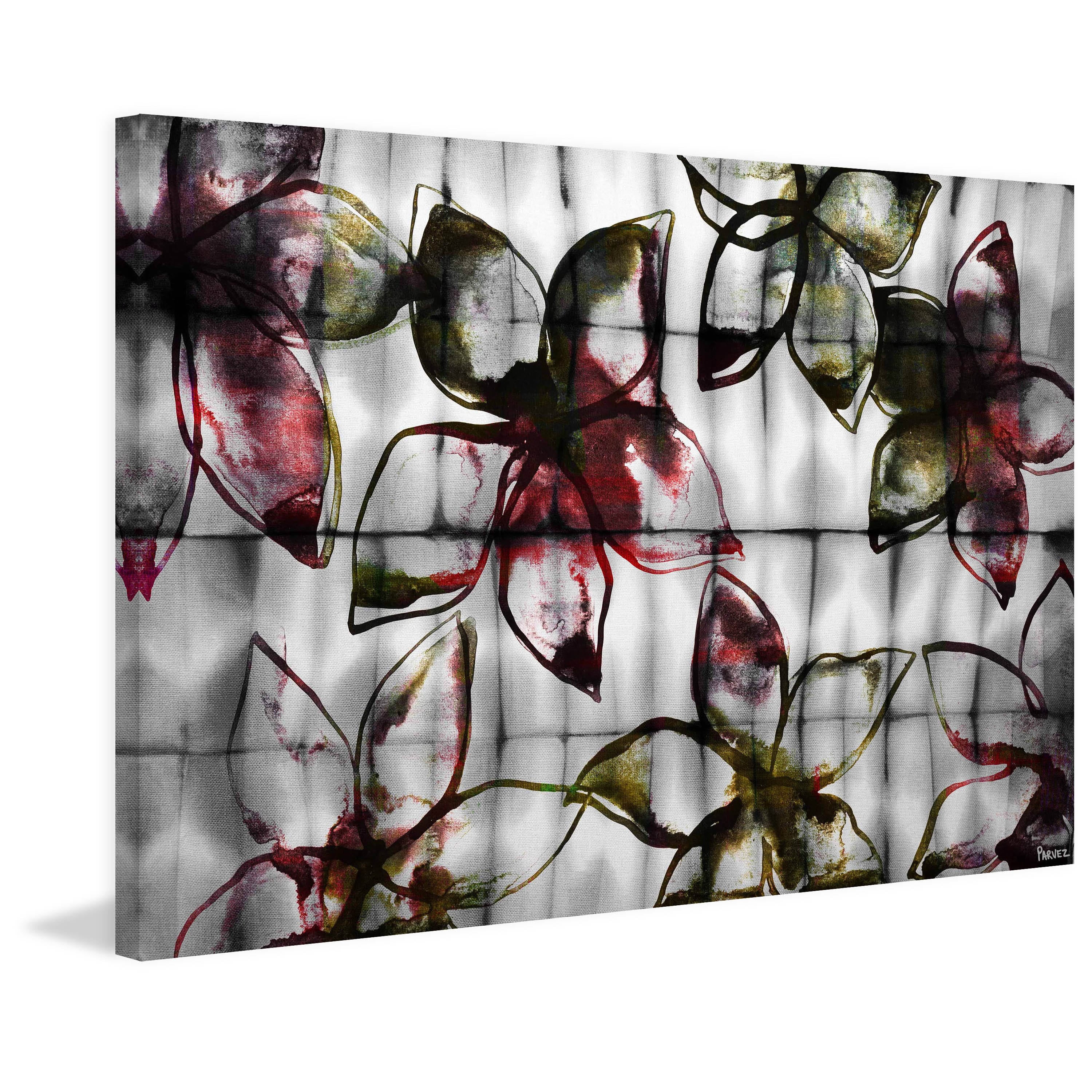 Parvez Michel Inc Parvez Taj - Floral Outlines Painting Print on Canvas - Multi-color