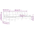 thumbnail image 4 of vidaXL L-shaped Sofa Bed Black 255x140x70 cm Faux Leather, 4 of 5