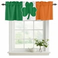 thumbnail image 2 of 2 Pack Valances for Windows, St. Patrick's Day Window Valances for Living Room/Bedroom/Bathroom, Irish Flag Green Lucky Shamrock Light Filtering Kitchen Curtain Valance Window Treatment 60"W x18" L, 2 of 9