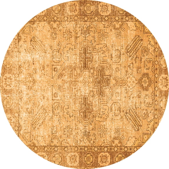 Ahgly Company Indoor Round Persian Orange Traditional Area Rugs, 4' Round