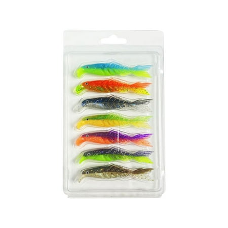 TOPRenddon Soft Fishing Lures Plastic Paddle Tail Swim Baits Kit for Bass Trout Walleye Crappie 5 Mixed Colors Fishing Soft Plastic Lure Kit