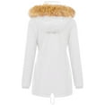 thumbnail image 2 of Chrisuno Women's 3/4 Winter Warm Parka Zip Up Puffer Down Alternative Coat Jacket Outerwear White M, 2 of 5