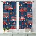 thumbnail image 3 of Fire Truck Curtains for Boys Room, Cartoon Fire Engine Fireman Car Vehicle Firefighter Blue Red Window Drapes Treatments for Kids Boys Girls Teen Bedroom Living Room Nursery 2 Panels, 27.5x36 Inch, 3 of 4