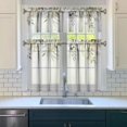 thumbnail image 3 of Watercolor Plant Leaves4(1) Kitchen Curtain Valance 3 Piece Home Curtains and Valance Set Curtain Sink Window Decor Window Treatment Tier 27.5x36 Length, 3 of 6