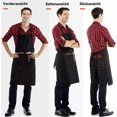 thumbnail image 5 of Delantal de cocina QUANZHOUTIANDI Paquete de 2 con 2 bolsillos negro, 5 of 5