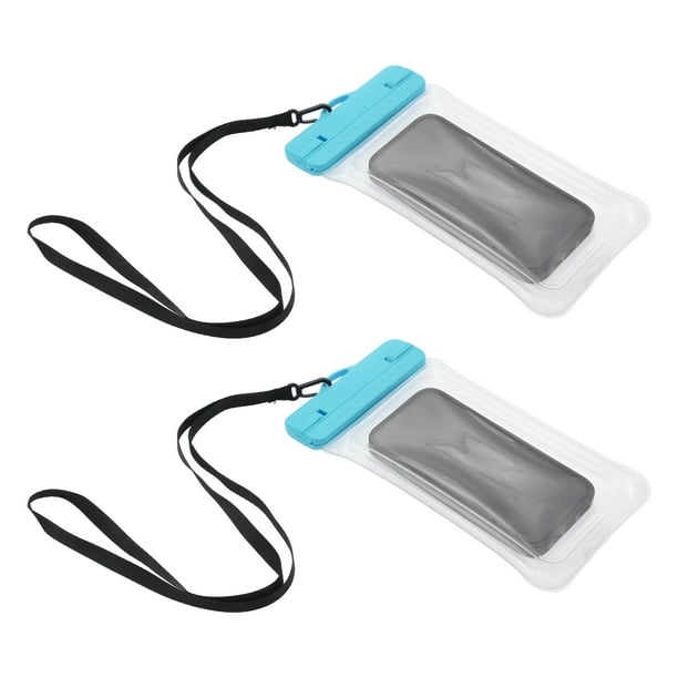 Bolsas de agua móviles inflables de 2 piezas de Unique Bargains, color azul cielo, funda impermeable universal para teléfono 4.92"x9.65"