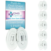 GMS Optical 11mm Extra Small Length / 8.5mm Width / 2.5mm Thick – Oval Push-In Soft Silicone Nose Pads for Glasses, Eyeglasses & Sunglasses (5 Pair, Clear)