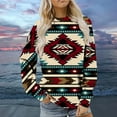 thumbnail image 1 of Puntoco Mujeres Otoño e Invierno Casual Folk-Personalizado Impreso Cuello Redondo Manga Larga Jersey Blusa Sudadera tops Puntoco Puntoco-981, 1 of 5