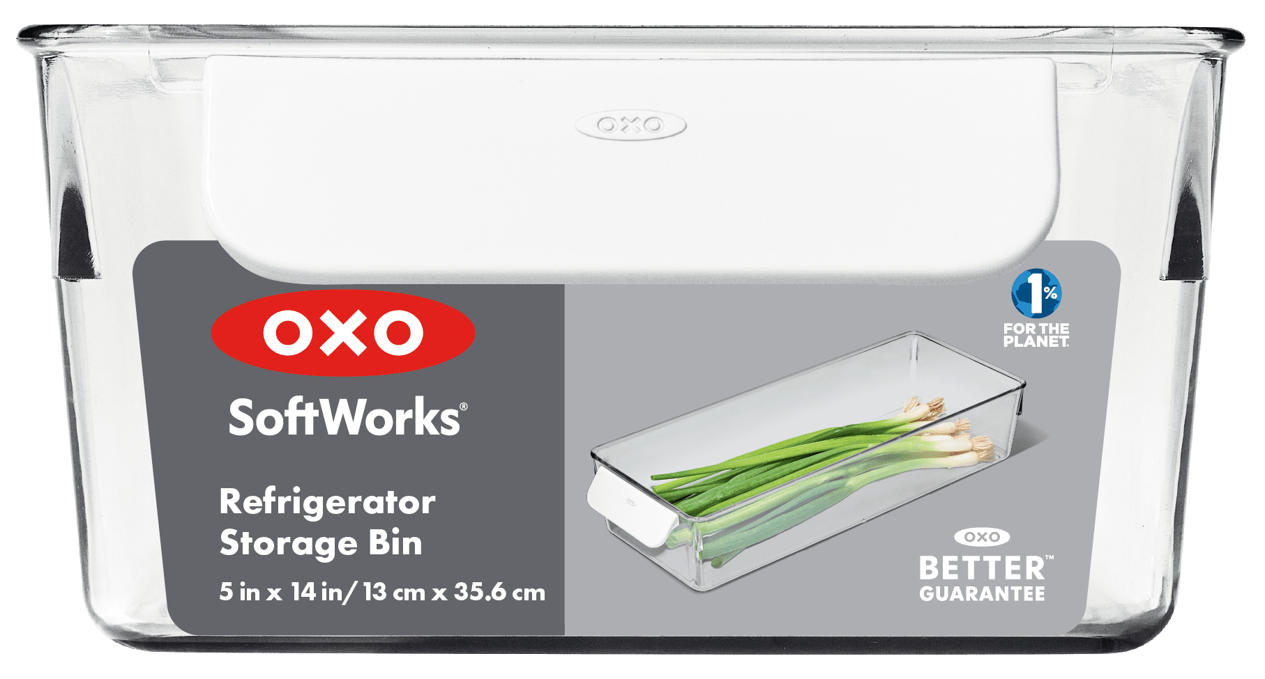 OXO Refrigerator Organizer Container with Handle, 5-Inch x 14-Inch, Clear
