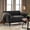 Gray, variant on DRNANLIT Contemporary Upholstered Loveseat | Soft Rounded Sofa with Boucle/Velvet Option and Tapered Birch Wood Legs, White