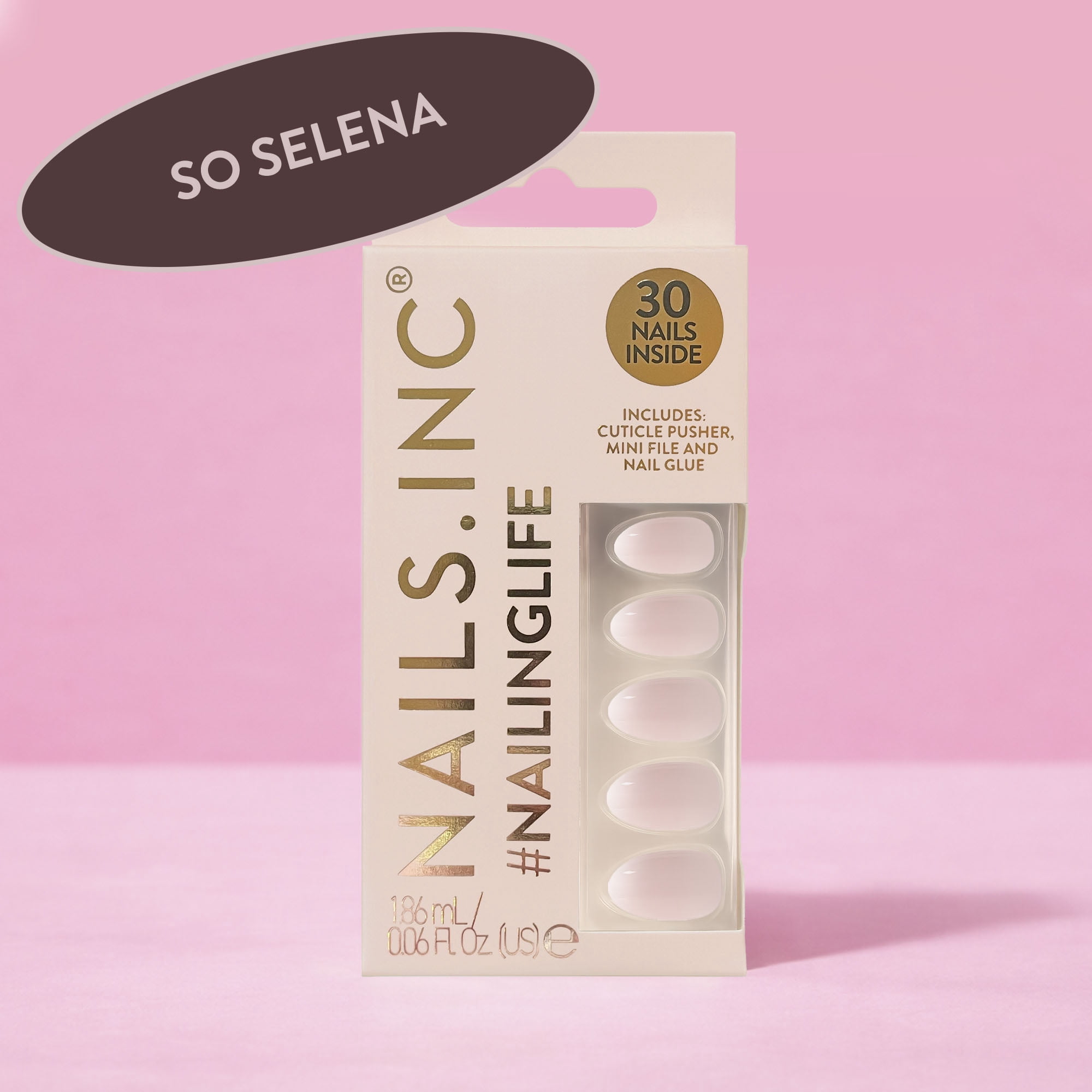 Nails.INC #NailingLife So Selena Nude Ombré Effect Press-On Nails, 33 Piece Set