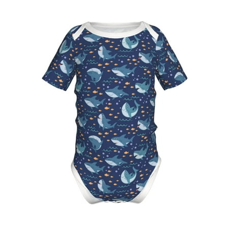 

Gaeub Party Shark Cut Print Infant Climbing Onesie Toddler Outfit Newborn Baby Bodysuit Baby Boy Girl Clothes -6 Months