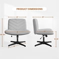 thumbnail image 2 of Yaheetech Fabric Swivel Desk Chair with No Arms and Extra Wide Seat, Light Gray, 2 of 7