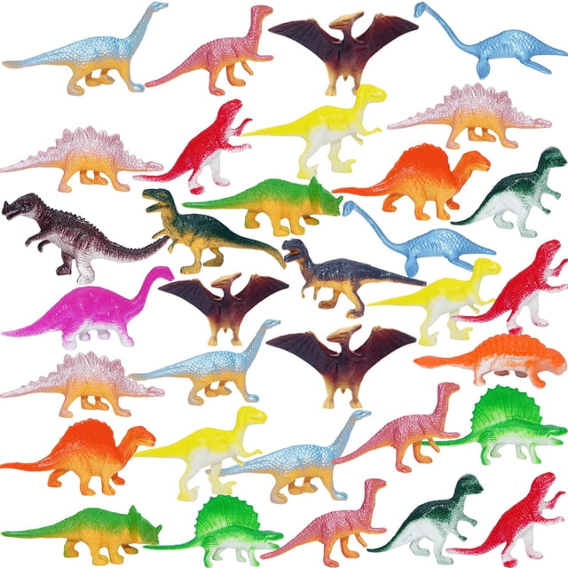 Minifiguras de dinosaurios HOXBUR, 64 unidades, para decoración de tartas de Pascua